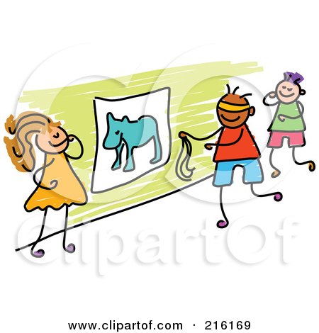 Children Playing Games Clipart