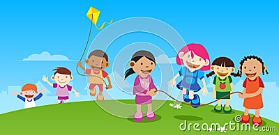 Children Playing Outside