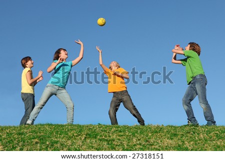 Children Playing Outside Clipart