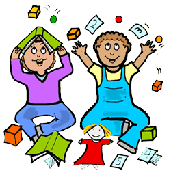 Children Playing With Toys Clipart