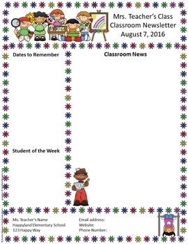 Cute Newsletter Templates For Teachers
